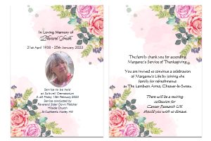 Personalised Funeral Memorial Order of Service