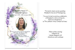 Personalised Funeral Memorial Order of Service