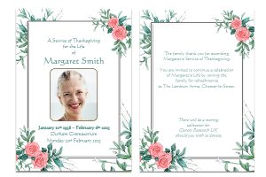 Personalised Funeral Memorial Order of Service